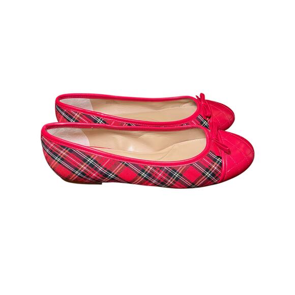 EUC Talbots Women 10 Blair Cap Toe Ballet Flats Tartan Plaid Christmas Plaid - Picture 6 of 15